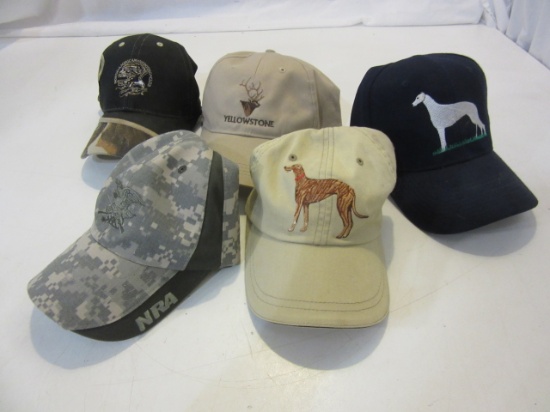 Lot of 5 Adjustable Baseball Caps, Incl.: NRA