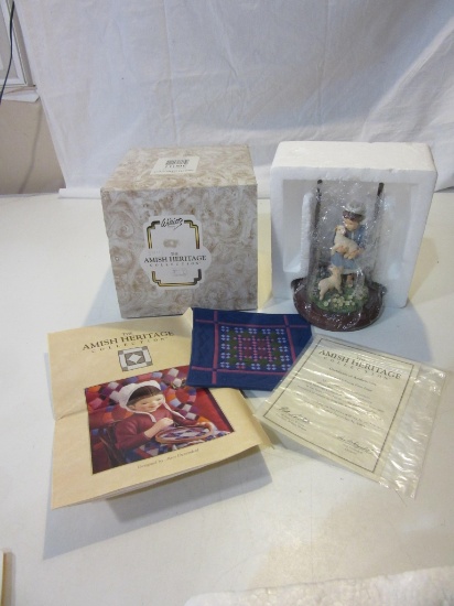 Amish Heritage Collection Girl With Lambs Figurine