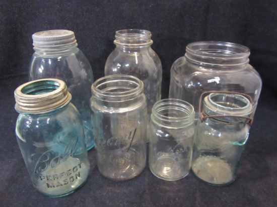 Lot of 7 Vintage Canning Jars