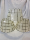 Lot of 3 Vintage Opaque Shell Like Lamp Shades