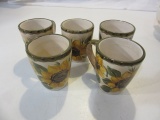 Lot of 5 Whole Home Sunflower Mugs