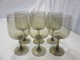 Lot of 6 Gray Wine Glasses