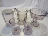 Lot of 5 Purple Glass Dishes