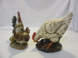 Lot of 2 Chicken Figurines