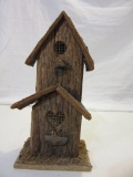 Wood Bark Bird House With A Heart