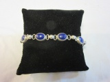 .925 Silver Bracelet With Blue Coloring
