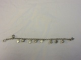 .925 Silver Heart Charm Bracelet