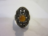 Oval Shaped 925 Silver Ring With Stone