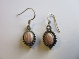 Pair of .925 Pink Stone Earrings 5.8g