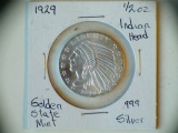 1929 .999 Silver 1/2oz Indian Head Coin