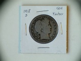 1912-S .90 Silver Barber Half Dollar