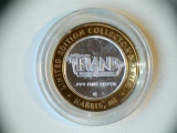 .999 Silver 1oz Island Resort Casino $10 Token