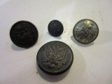 Lot of 4 Metal Buttons