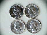 Lot of 4 .90 Silver Quarters (1943,195,1964,1964)