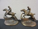 Vintage Brass Horse Figurine Bookends