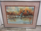 Framed Bishop Geese in Flight Art Piece