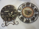 2 Chicken Themed Clocks - For Parts or Repair