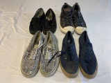 4 Pairs of Size 10 Shoes-Vans, Converse, Adidas