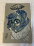 SADNESS Original Art Drawing by Tom Hodges COA