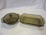 Lot of 2 Anchor Ovenware Dishes