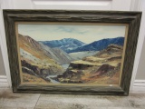 Framed Hazel Meehan Mountain Landscape Painting