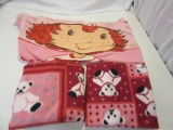 Lot of 3 Blankets incl. Strawberry Shortcake