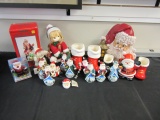 Lot of Santa Claus Ornaments and Figurines