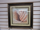 Framed Seashell Art Piece