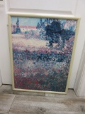 Framed Field of Flowers Painting by Unknown Artist