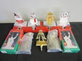 Silver Plated Christmas Angels with Christmas Coat