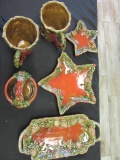 5 Piece Christmas Themed Ceramic Dish Set