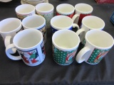 Lot of 11 Christmas Themed Mugs