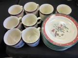 Snowman Hot Cocoa Mug Set With Dessert Plates