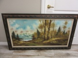 Framed J. Valdee Nature Landscape Painting