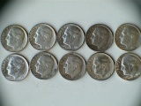 Lot of 10 1964 .90 Silver Roosevelt Dimes