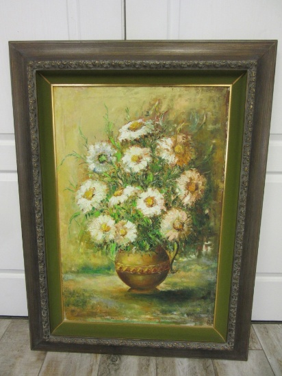 Framed Sotiris "White Floral" Painting