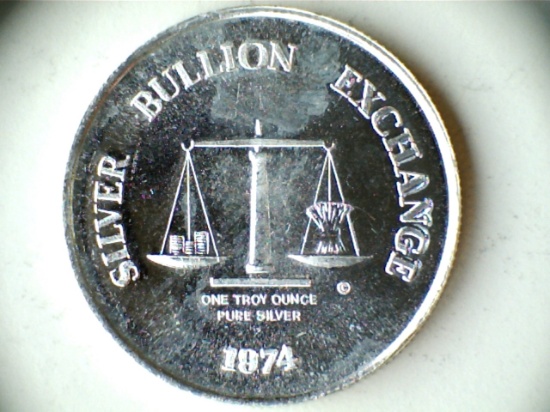 1974 .999 1oz Silver Bullion Exchange Coin