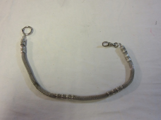 1920's 12K White Gold Plated Pocket Watch Chain