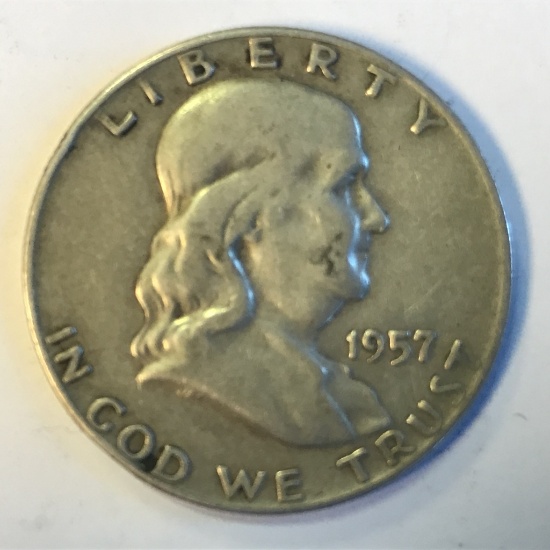 1957-D Silver Franklin Half Dollar 90%