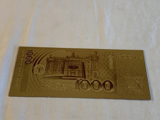 $1000  Deutsche Mark Gold .999 24K Bill Replica