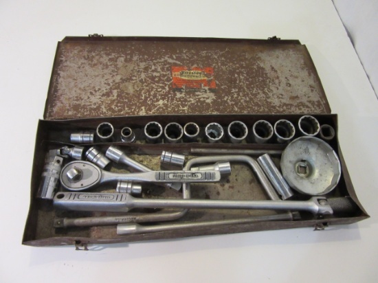 Vintage Firestone Socket Wrench Set in Metal Box
