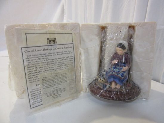 Amish Heritage Collection Sewing Girl Figurine