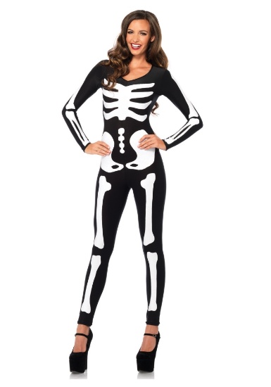 GLOW IN THE DARK SKELETON CATSUIT Costume Sz Small