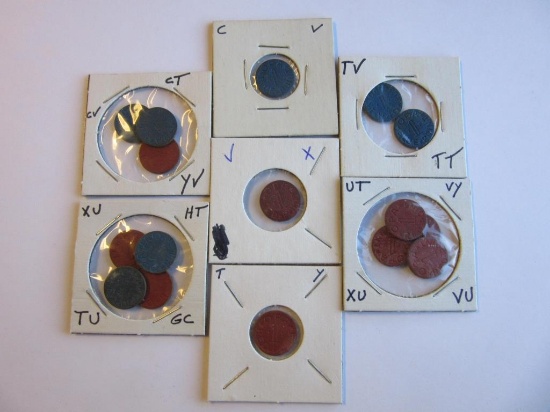 Lot of 16 Red/Blue IPA Point Tokens