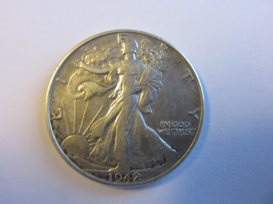 1942 .90 Silver Walking Liberty Half Dollar