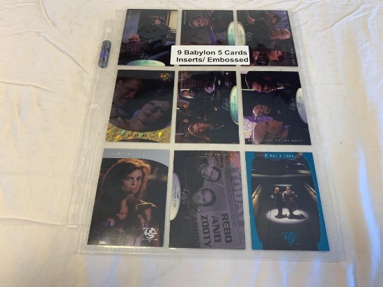 1995 BABYLON 5 Embossed Inserts Lot of 9 Cards