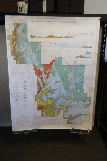 Large Geological Map of Zion National Park, Utah