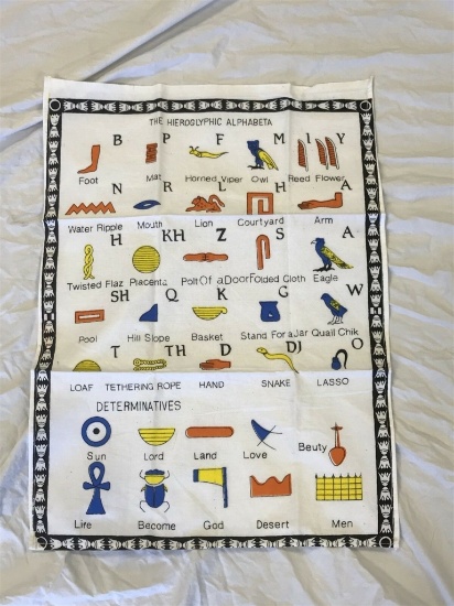 Vintage THE HIEROGLYPHIC ALPHABETA Tea Towel