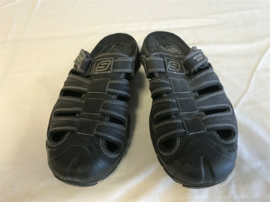 SKECHERS Mens Sport Dark Gray SlipOn Sandals Sz 10