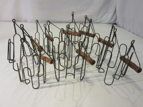 Lot of 8 Metal & Wood Candle/ Jar Stands